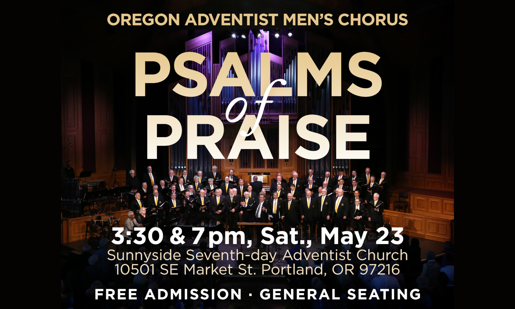 OAMC Concert, May 23, 2026, 3:30 & 7 pm, Sunnyside SDA Church